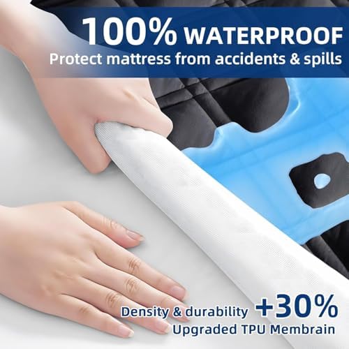 MEELUS Waterproof Full Mattress Protector, Fitted Deep Pocket 8"-21" - Image 4