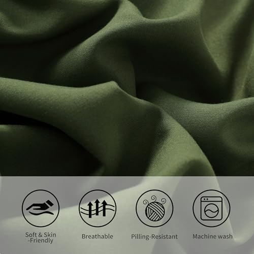 Queen Pillow Cases, 2 Pack, 20x30 in, Microfiber, Olive Green - Image 5