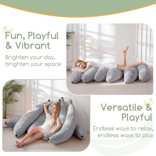 HIGOGOGO Banana Shape Memory Foam Body Pillow, Novelty Soft Long Stuffed Pillow - Image 4