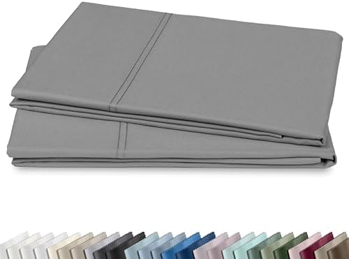 California Design Den 600 TC Set of 2 Pillow Case King Size, Mist Grey by CaliforniaDesignDen
