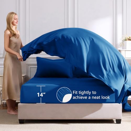 CozyLux Full Comforter Set 82"x86" Classic Blue - Image 5