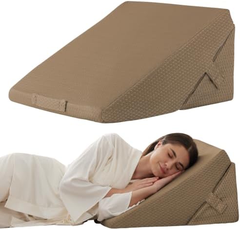 Bedluxe Wedge Pillow for Sleeping, Adjustable 9&12 Inch Foldable Bed Wedge by Bedluxe