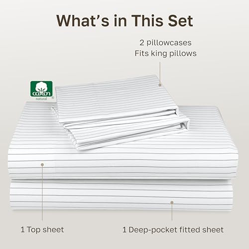California Design Den Soft 100% Cotton Cal King Bed Sheets Set - Image 4