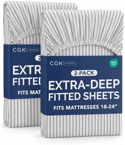 CGK Linens 2 Pack Extra Deep Full Fitted Sheets by CGKUnlimited