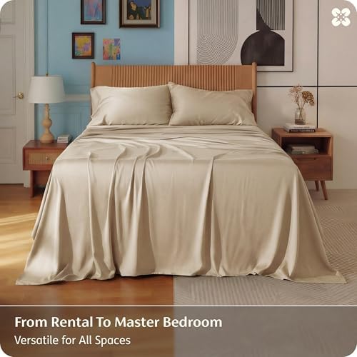Bedsure PureWoven 100% Rayon Derived from Bamboo, King Size Sheets Set - Image 5