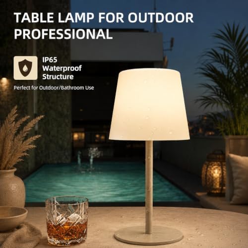EZVALO IP65 Waterproof Shower Lamp –Spa-Like Bathroom Lamp, Rechargeable Cordless Mood Light, 3 Color Temps for Relaxing Bathroom & Bathtub Experience 1 Pack (Khaki) - Image 3
