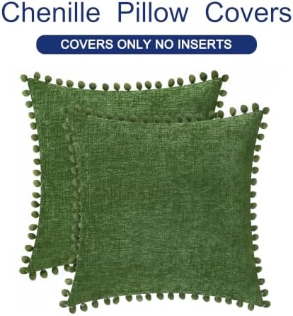 CaliTime Decorative Couch Throw Pillow Covers 18 X 18 Inches Forest Green - Image 6