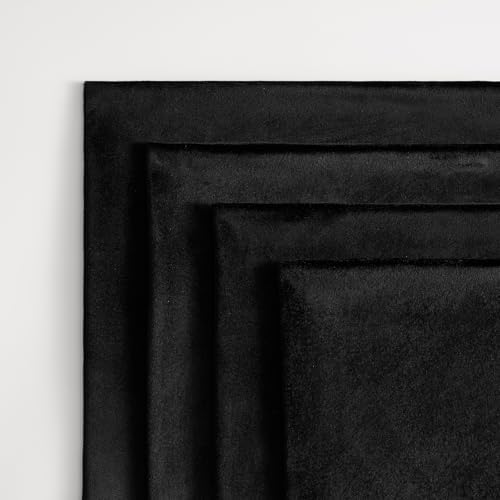 GIGIZAZA Pack of 4 Black Decorative Velvet Pillow Covers 20x20 - Image 3