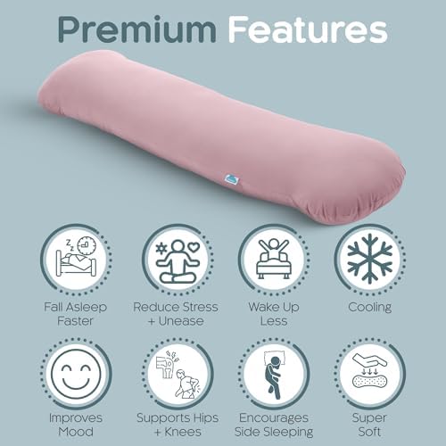 SleepCloud Weighted Body Pillow 8lbs, Cooling Tencel Cover, 48” x 14” XL - Image 3