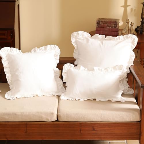 patdrea Vintage White Linen Throw Pillow Covers - Image 6