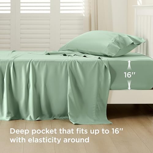 Bedsure PureWoven 100% Rayon Derived from Bamboo, Twin XL Sheets, 3 Pieces - Image 3