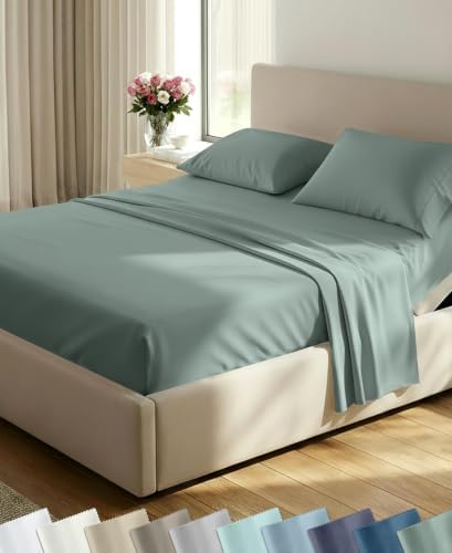 California Design Den Soft 100% Cotton Sateen Split King Sheet Set by CaliforniaDesignDen