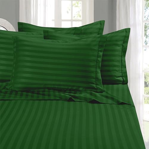 Elegant Comfort 4-Piece Damask Stripe Sheet Set, Twin XL, Hunter Green by ELEGANTCOMFORT