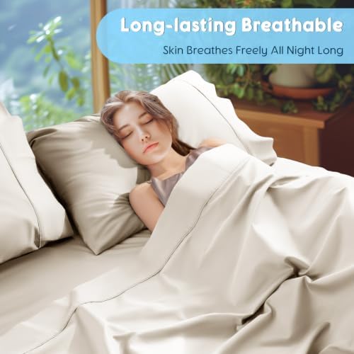 SONORO KATE 1000 Series 100% Egyptian Cotton King Sheets, Extra Deep Pocket - Image 6
