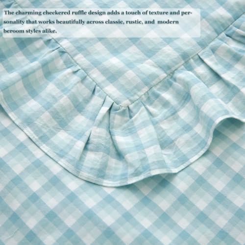 Mywinlle Dusty Blue Plaid Throw Pillow Shams - Image 3