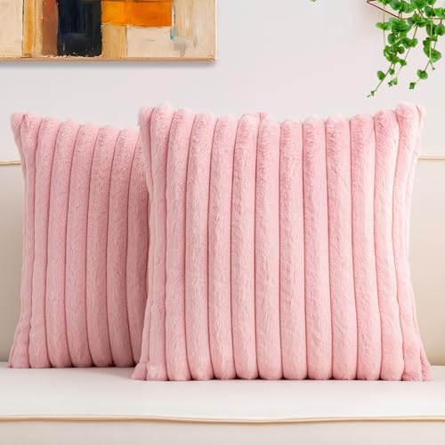 Aegero Pack of 2 Faux Fur Christmas Throw Pillow Covers 16x16 Inch by Unknown