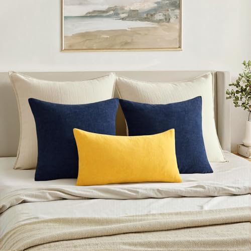 MIULEE Yellow Chenille Couch Lumbar Throw Pillow Covers - Image 4