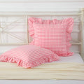 Mywinlle 2 Pack Vintage Light Pink Plaid Ruffle Throw Pillow Covers, Washed by Mywinlle