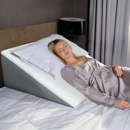 Kolbs Extra Wide Bed Wedge Pillow | Super Large | Memory Foam Top and Jacquard by Kolbs
