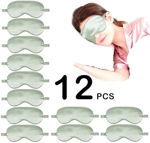12PACK Silky Sleep Masks Satin Eye Mask Silk Eyes Cover - Image 4