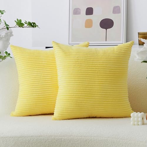 Home Brilliant Yellow Euro Pillow Shams 60x60 cm Set of 2 by HomeBrilliant