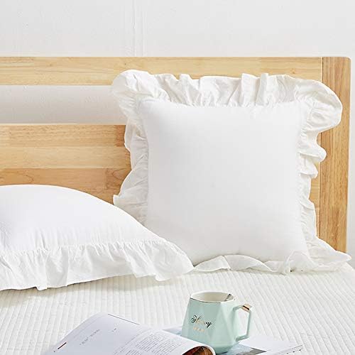 Mywinlle Vintage Off White Ruffle Euro Shams 26"x26" Set of 2 by Mywinlle