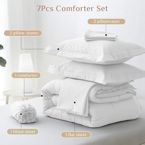 JOLLYVOGUE Queen Comforter Set, Ultra-Soft Bed in a Bag Queen Size 7 Pieces - Image 5