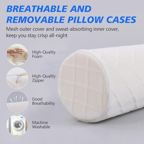 Cozyhealth 3.1" H Small Cervical Roll Pillow, Medium Soft Memory Foam Neck - Image 5