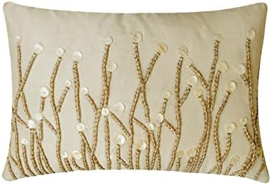 The HomeCentric Ivory Lumbar Pillow Cover, 12x26 inch Lumbar Pillow Cover by TheHomeCentric