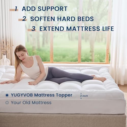 YUGYVOB Full Size Mattress Topper Extra Thick, Cooling Plush Mattress Pad - Image 6