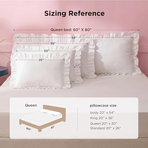 Bedsure Ruffle King Size Pillow Cases Set of 2 - Image 6