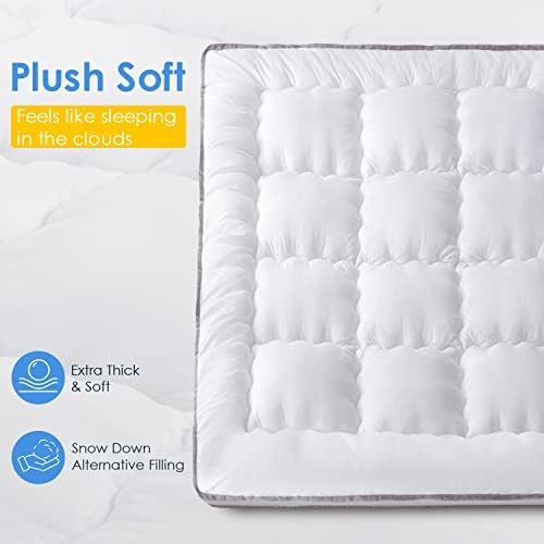 QUEEN ROSE Mattress Topper King, Extra Thick Mattress Pad Cover - Image 2