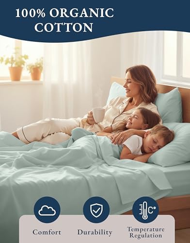 LANE LINEN California King Sheets 100% Organic Cotton Percale - Image 6