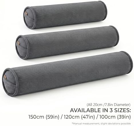 Corduroy Body Pillow for Side Sleepers, Cozy Cylinder Bolster Pillow for - Image 2