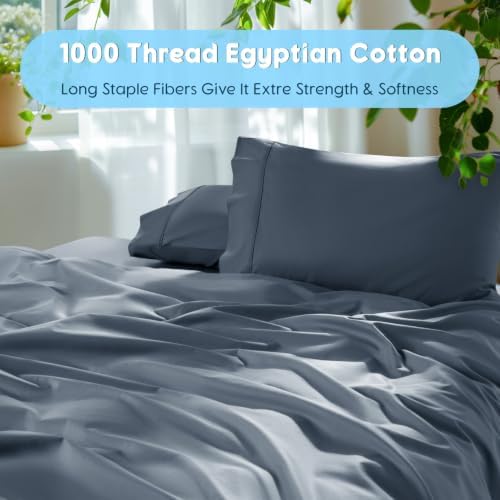 SONORO KATE 1000 Series 100% Egyptian Cotton Twin Sheets, Extra Deep Pocket - Image 3
