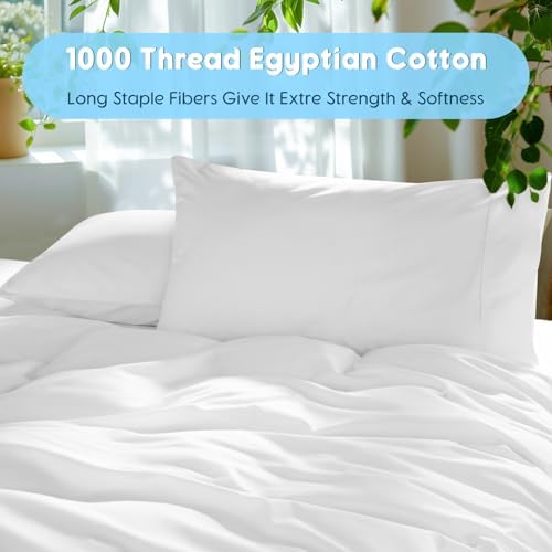 SONORO KATE 1000Series 100% Egyptian Cotton TwinXL Sheets, Extra Deep Pocket - Image 3