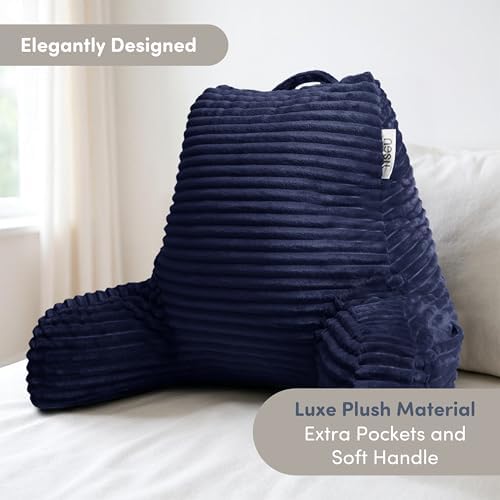 Nestl Reading Pillow with Shredded Memory Foam, Luxe Cut Plush Back Pillow - Image 3