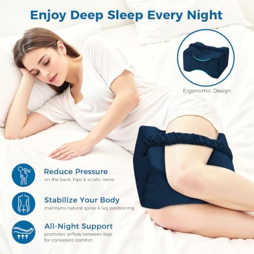 Knee Pillow for Side Sleepers, Memory Foam Leg Pillow - Image 2