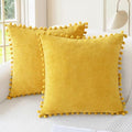 CaliTime Decorative Throw Pillow Covers 20 X 20 Inches Mustard Yellow by CaliTime