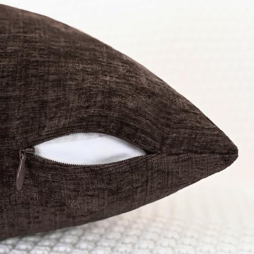 CaliTime Decorative Couch Throw Pillow Covers 26 X 26 Inches Coffee - Image 3