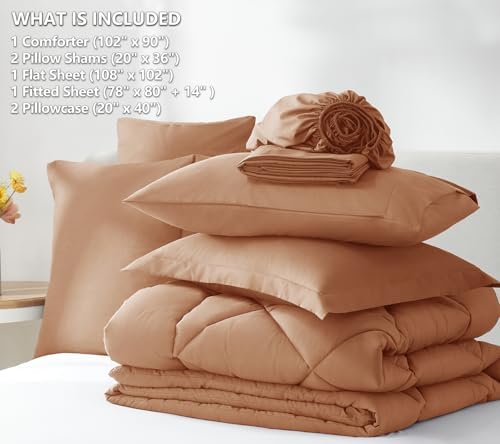 CozyLux King Comforter Set 102"x90" Pumpkin - Image 6