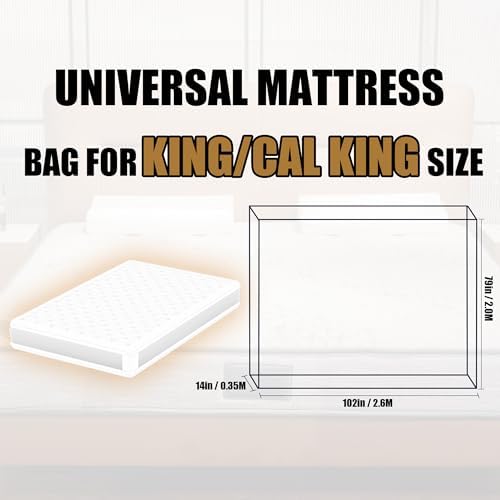 2PK Plastic Mattress Disposal Moving Bag, King Size - Image 2