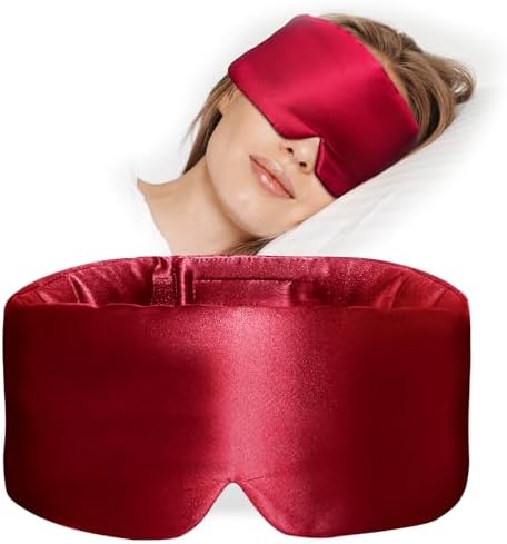 100% Mulberry Silk Sleep Mask, Large Eye Cover by Atreebay