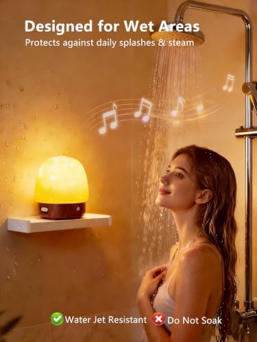 Waterproof Shower Lamp, Bluetooth Speaker, Ocean Wave Projector Light - Image 2