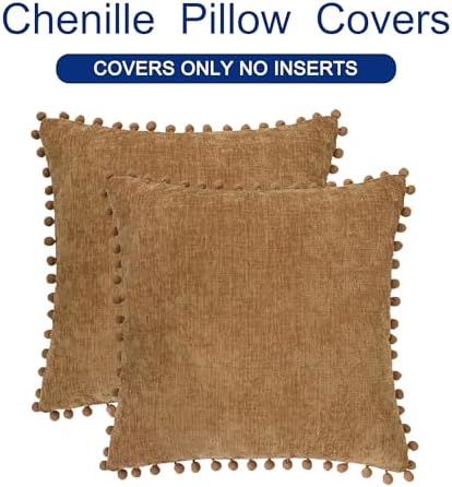 CaliTime Decorative Couch Throw Pillow Covers 18 X 18 Inches Apricot Brown - Image 6