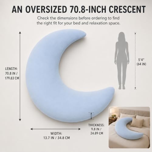 Moon Body Pillow, Oversized C Shaped Full Body Pillow - Image 3