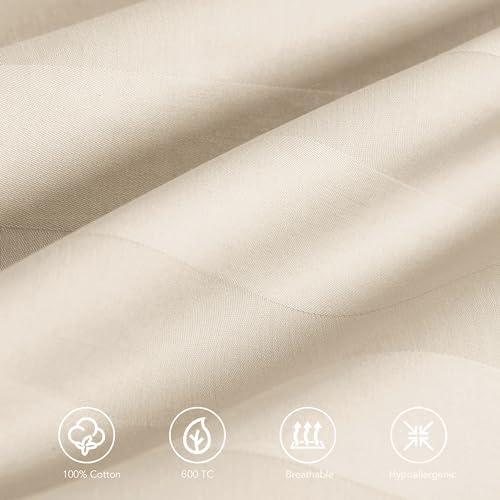 100% Egyptian Cotton Pillow Protectors Set of 2 Queen Size - Image 3