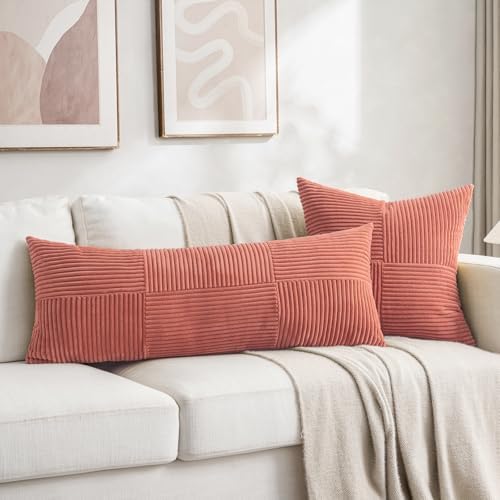 Fancy Homi 2 Packs Coral Decorative Throw Pillow Covers 22x22 Inch - Image 6