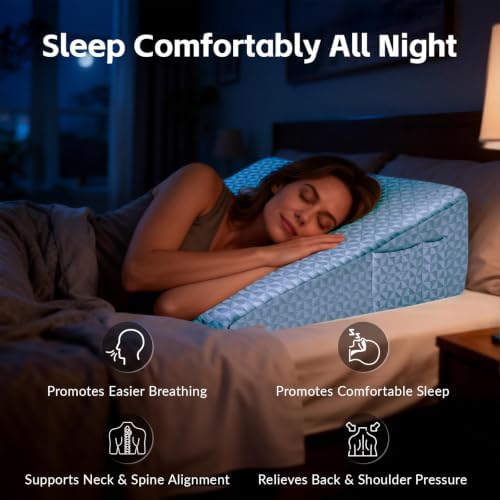 12" Wedge Pillow for Sleeping, Bed Wedge After Surgery, Back Pain Relief - Image 5
