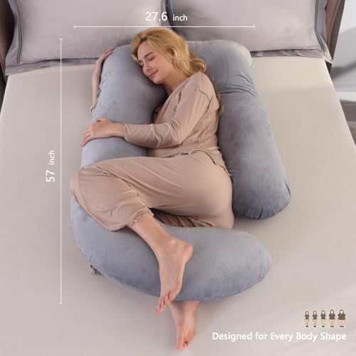 Pregnancy Pillows for Sleeping, 57-inch U Shaped Full Body Maternity Pillow - Image 5